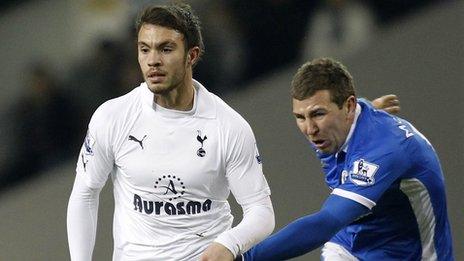 Cameron Lancaster (left) with Wigan's James McArthur