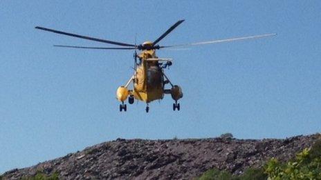 Sea King helicopter at Dorothea Quarry