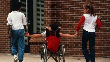 Child in wheelchair