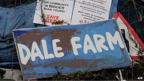 Travellers were evicted from Dale Farm, near Basildon, on October 19