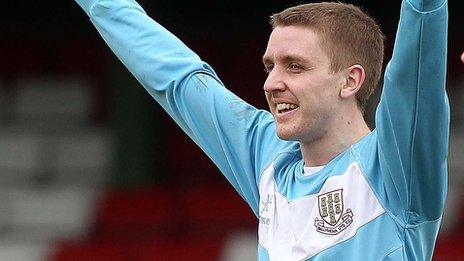 Ally Teggart scored both goals in Ballymena's win over Institute