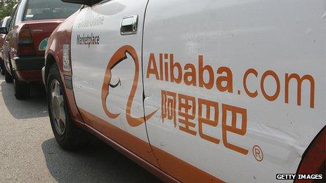 Alibaba logo on a Hong Kong taxi