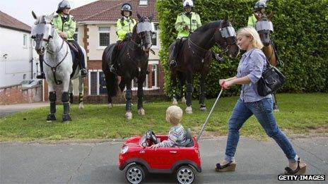 Police on duty - but the traffic was light here