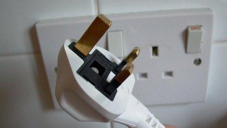 Domestic UK electrical socket and plug