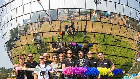 World record disco ball at Bestival 2014