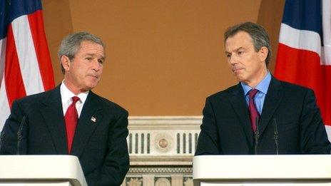 President George W. Bush and former prime minister Tony Blair