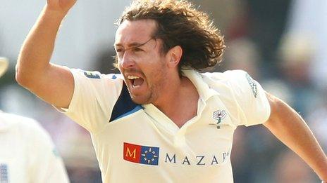 Ryan Sidebottom celebrates