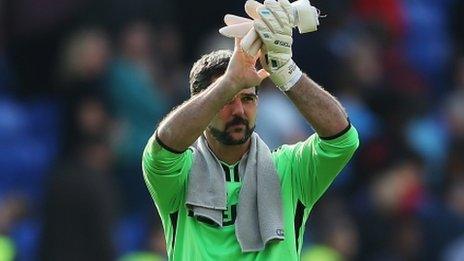 Julian Speroni applauds the Crystal Palace fans