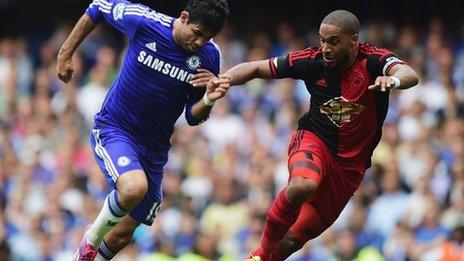 Ashley Williams in action against Cheslea's Diego Costa