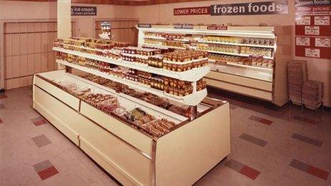 M&S food counter, 1974