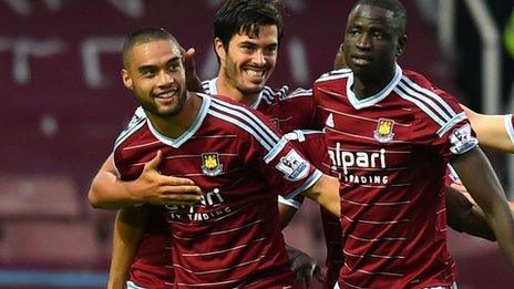 Winston Reid celebrates for West Ham