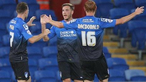 Dan Gosling is congratulated after scoring for Bournemouth