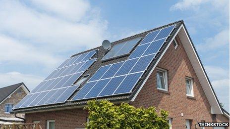 solar panels on roof of house