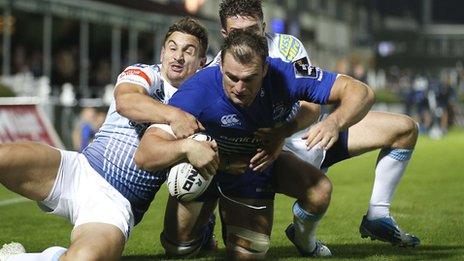 Cardiff pair George Watkins and Lewis Jones failed to prevent Rhys Ruddock from scoring the opening try