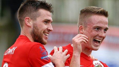 Stephen Lowry and Aaron Burns scored in the first half for Linfield