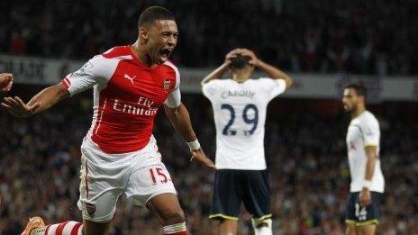 Alex Oxlade-Chamberlain celebrates