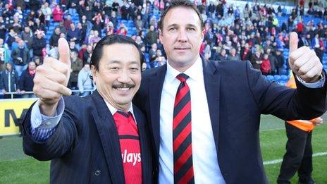 Vincent Tan and Malky Mackay in happier times