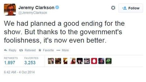 Jeremy Clarkson tweet