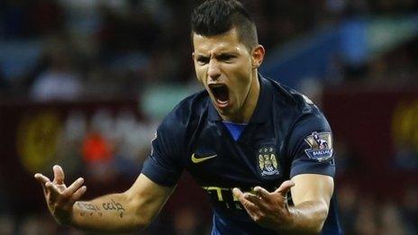 Sergio Aguero celebrates