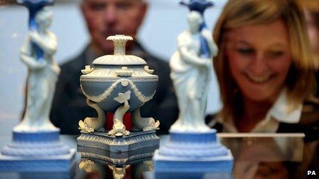 Visitors to the Wedgwood Museum, in Barlaston, Stoke-on-Trent