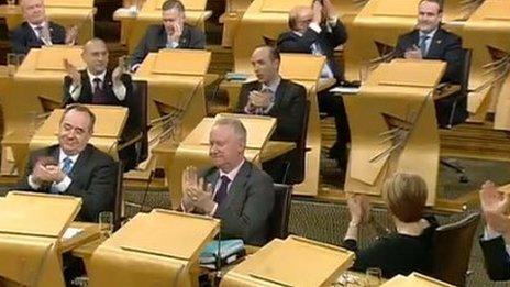 MSPs applauded after plans to allow same-sex marriages passed by 105 votes to 18 in February