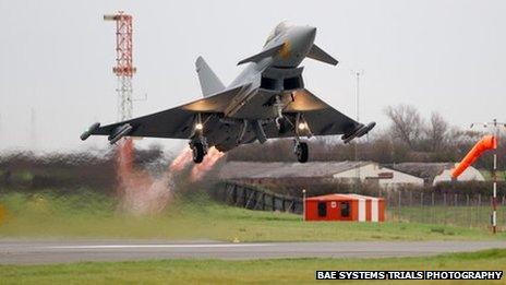 Aircraft taking off at Warton