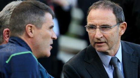 Republic assistant manager Roy Keane and manager Martin O'Neill