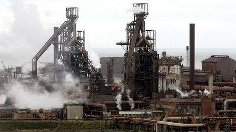 Tata steelworks at Port Talbot