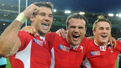 Mike Philips, Jamie Roberts and Jonathan Davies