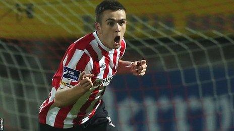 Michael Duffy scored in the FAI Cup semi-final replay victory over Shamrock Rovers