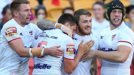 England players celebrate