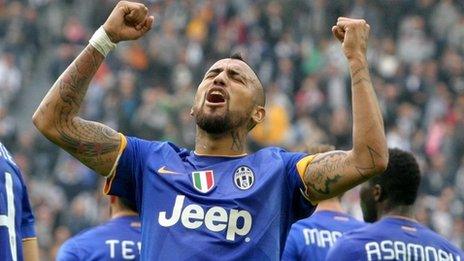 Arturo Vidal celebrates