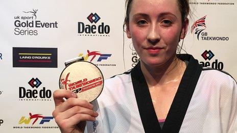 Jade Jones with her Grand Prix silver medal