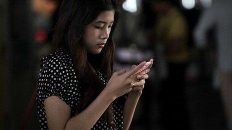 young woman on phone