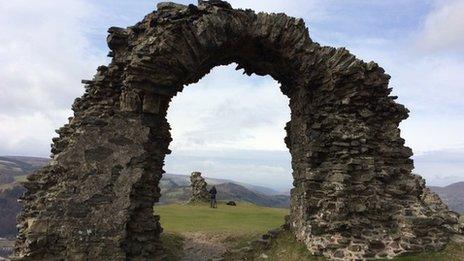 Arched overhang at Dinas Bran