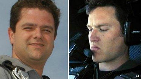 Peter Siebold, left, was piloting SpaceShipTwo alongside co-pilot Michael Alsbury, right