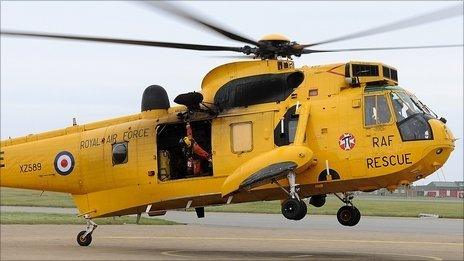 A search and rescue helicopter