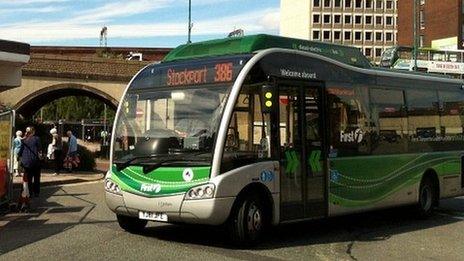 A bus in Stockport