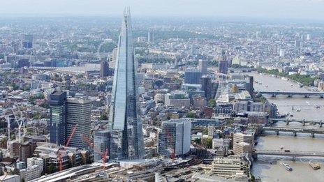 Aerial view of London