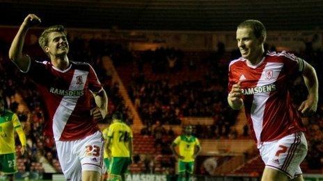 Grant Leadbitter and Patrick Bamford celebrate