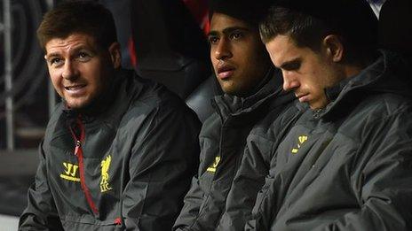 Liverpool's substitute bench