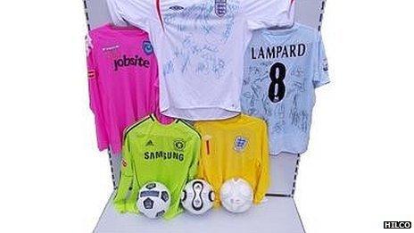 Football shirts owned by David James