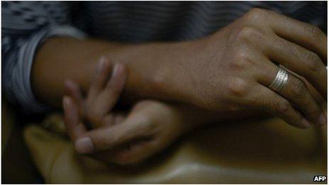 Hands of a Malaysian transgender women (file image)