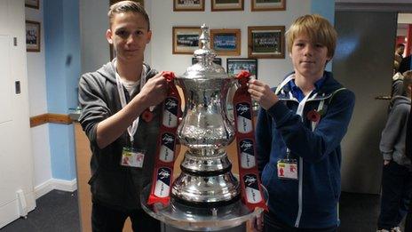 Harry and Charlie with the FA Cup