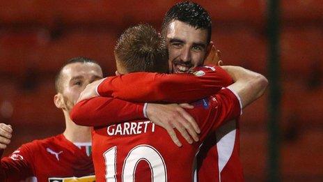 Joe Gormley scored twice in the first half for Cliftonville