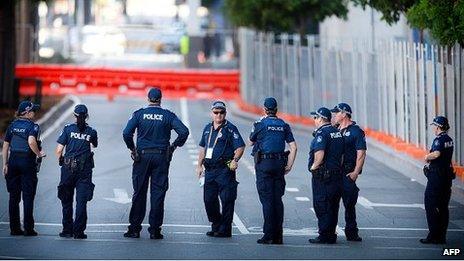 Police patrol Brisbane ahead of the G20 summit