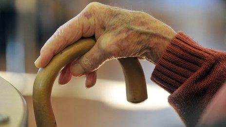 Elderly woman's hands