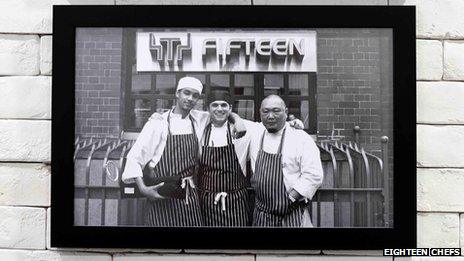 A photo of Mr Se Teo outside London's Fifteen restaurant