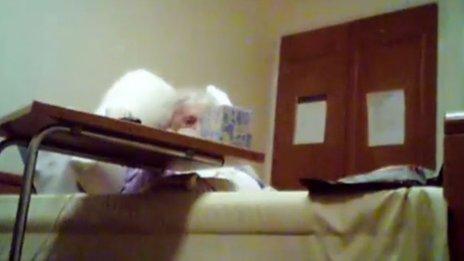 Yvonne Grant in a care home, filmed by a hidden camera