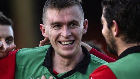 Jay Magee put Glentoran ahead at home to Institute